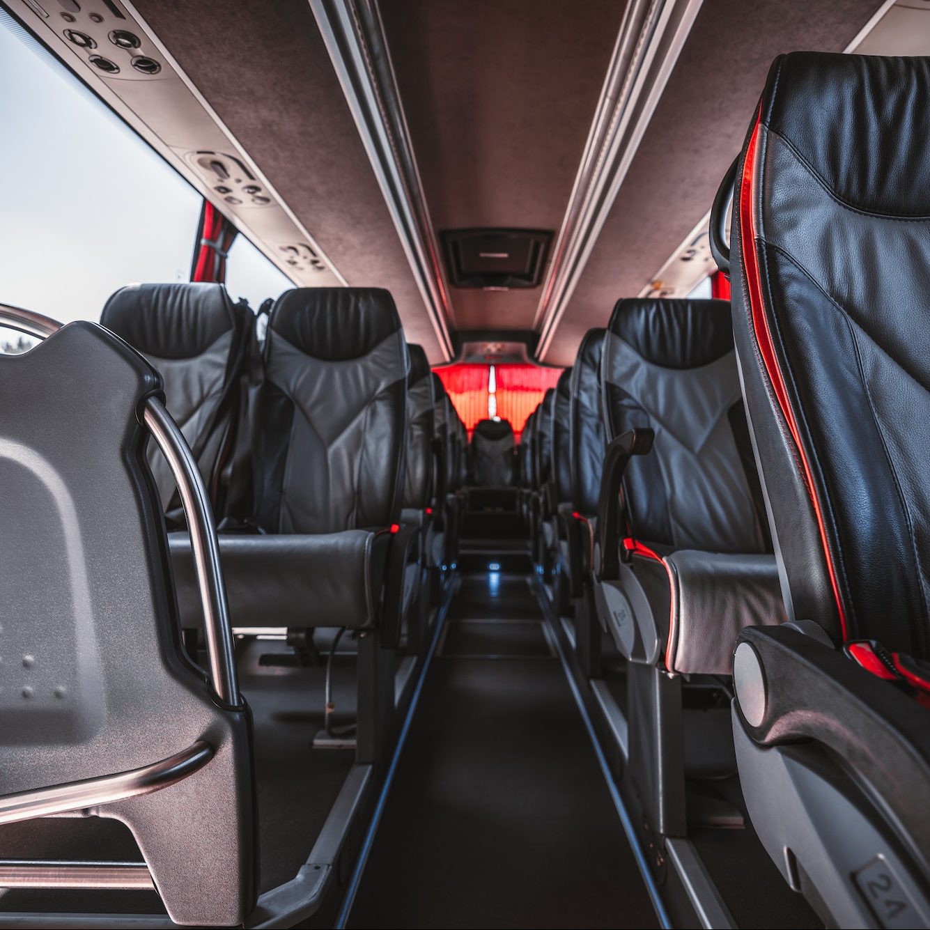 Interior of a regular intercity bus